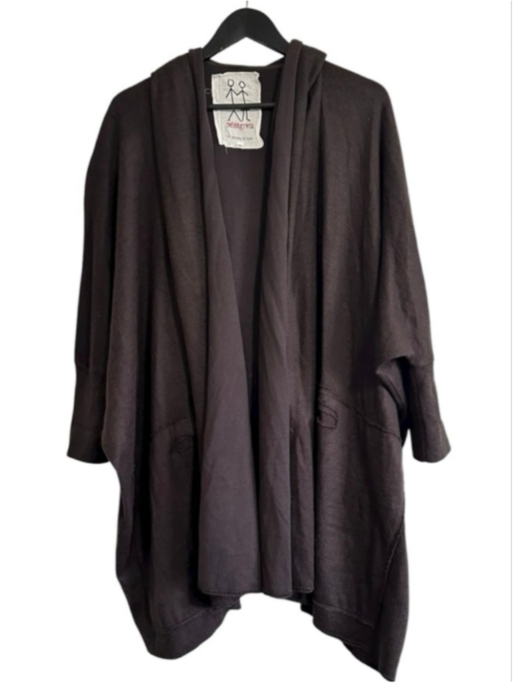 Johnny Was Pete & Greta Oversized Open Hooded Cardigan XS Brown Bohemian Travel